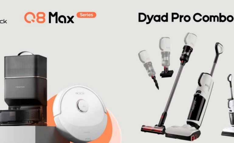 Roborock lancia in Italia i nuovi modelli Roborock Q8 MAX e Q8 MAX+ e l’innovativo Dyad Pro Combo